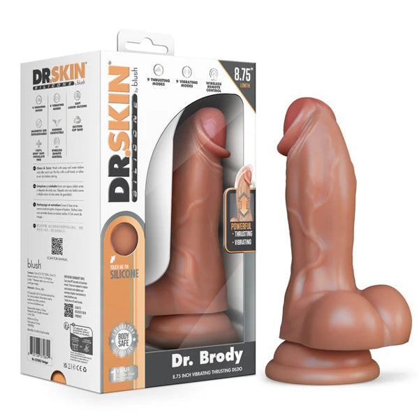 Dr. Skin Dr. Brody Vibrating Dildo with Remote Control – Beige