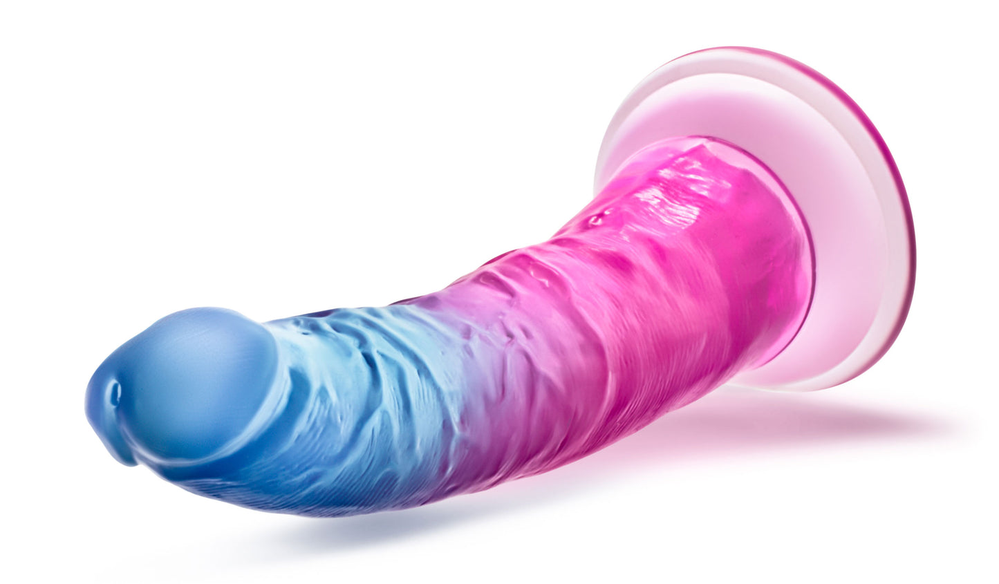 B Yours Beautiful Sky 7 Inch Dildo with Suction Cup Base - Multi Color