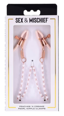 Sportsheets Peaches N Creame Pearl Nipple Clamps – Pink