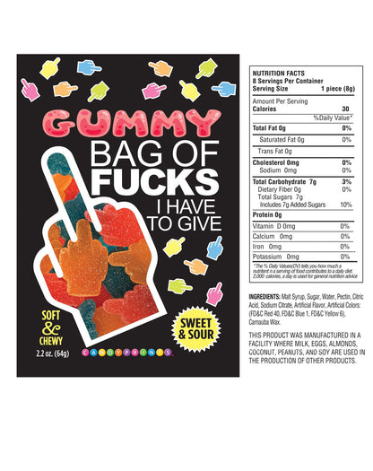 Bag of Fucks I Have to Give Candy - Sour Gummy - 2.2oz