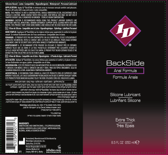 ID BackSlide Silicone Lubricant 8.5 Oz – Silicone-Based Anal Lubricant with Clove and Spilanthes Extract