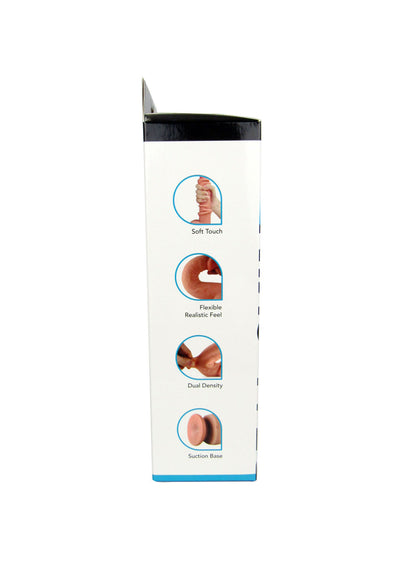 Real Skin 9" Dual Layer Dildo - Beige - Bendable and Realistic