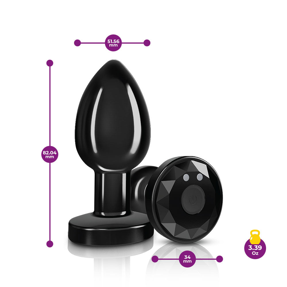 Viben Cheeky Charms Vibrating Medium Anal Plug with Remote Control – Gunmetal