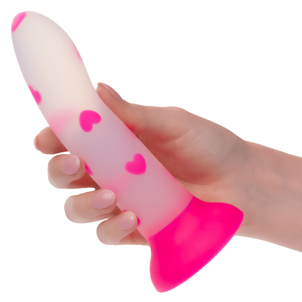 CalExotics Glow Stick Heart - Pink Silicone Toy with Glow-in-the-Dark Feature