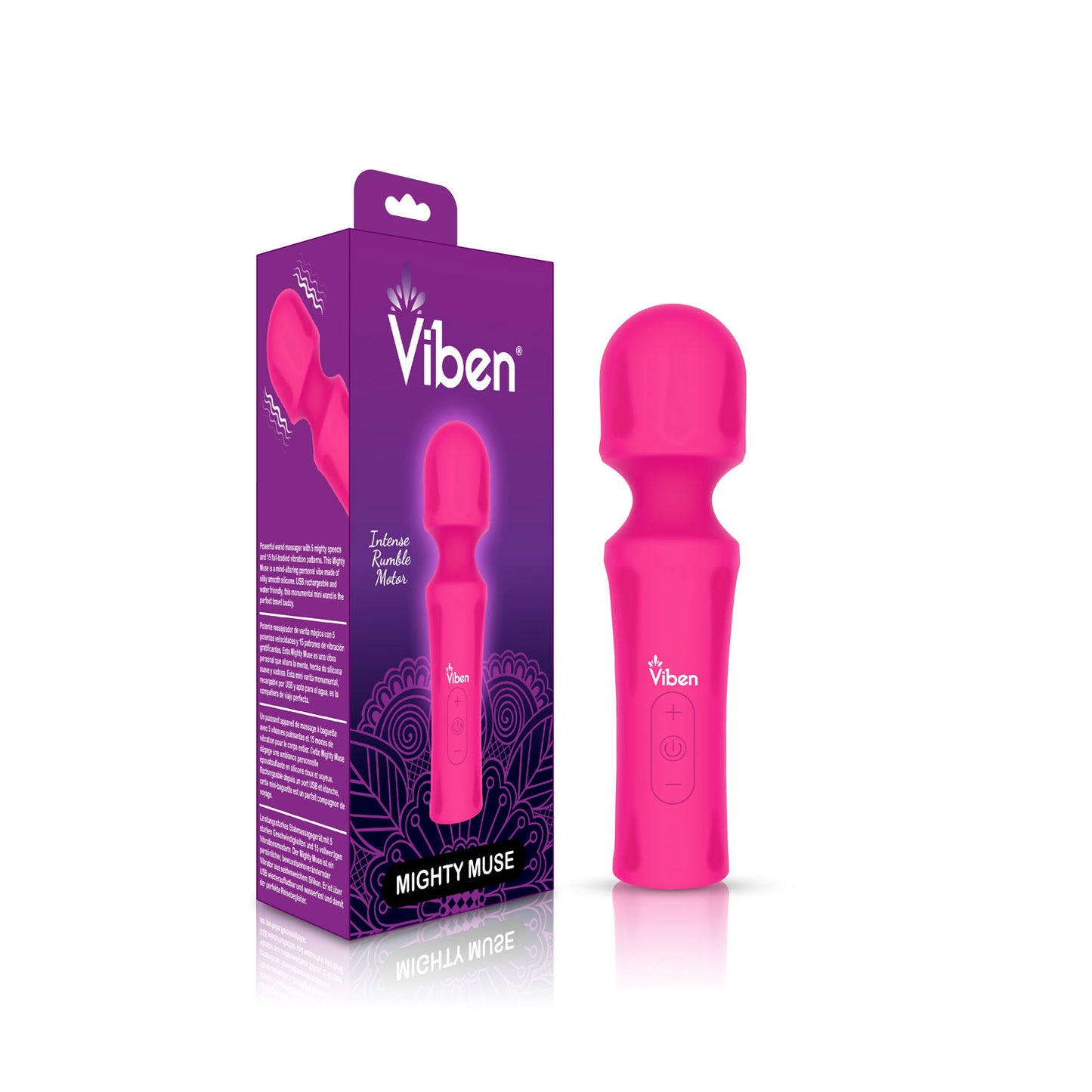 Viben Mighty Muse Mini Massager – Hot Pink – Multi-Speed & Vibration Patterns