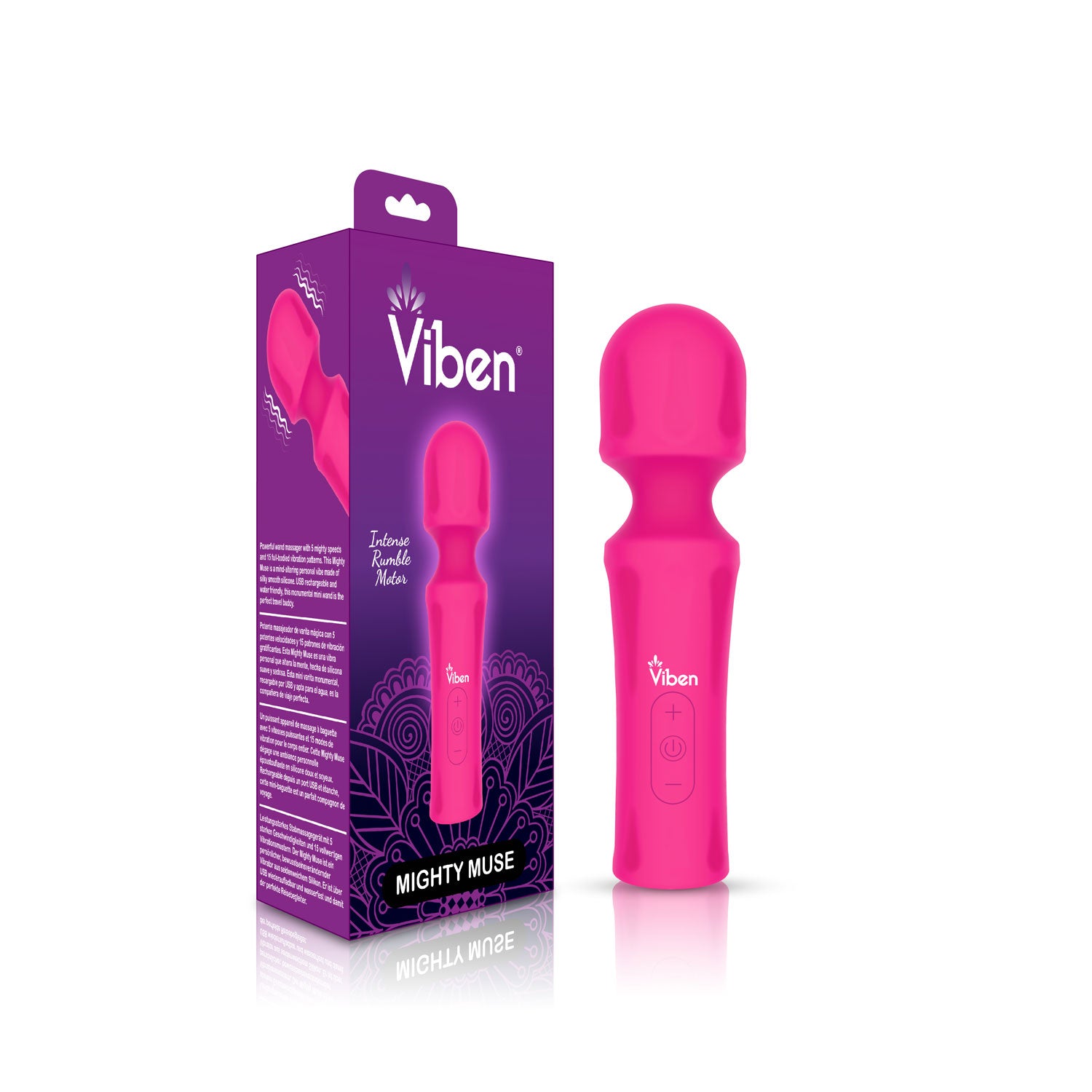 Viben Mighty Muse Mini Massager – Hot Pink – Multi-Speed & Vibration Patterns