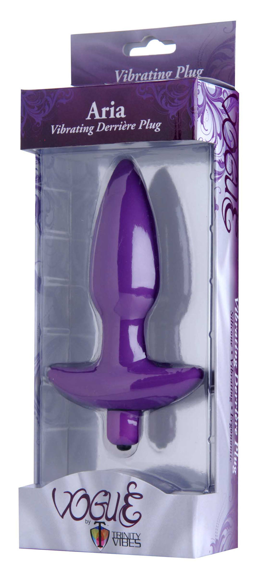 Aria Medium Vibrating Silicone Anal Plug - Purple