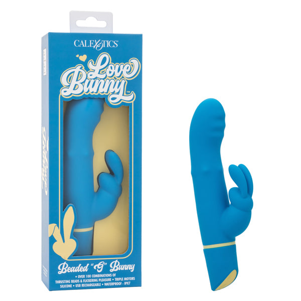 CalExotics Love Bunny Beaded G Bunny Vibrator with Dual Motors – Blue