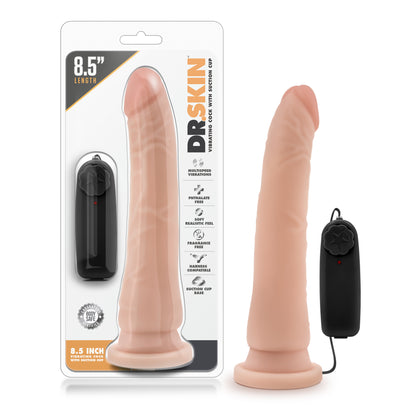 Dr. Skin 8.5 Inch Vibrating Realistic Cock with Suction Cup - Vanilla