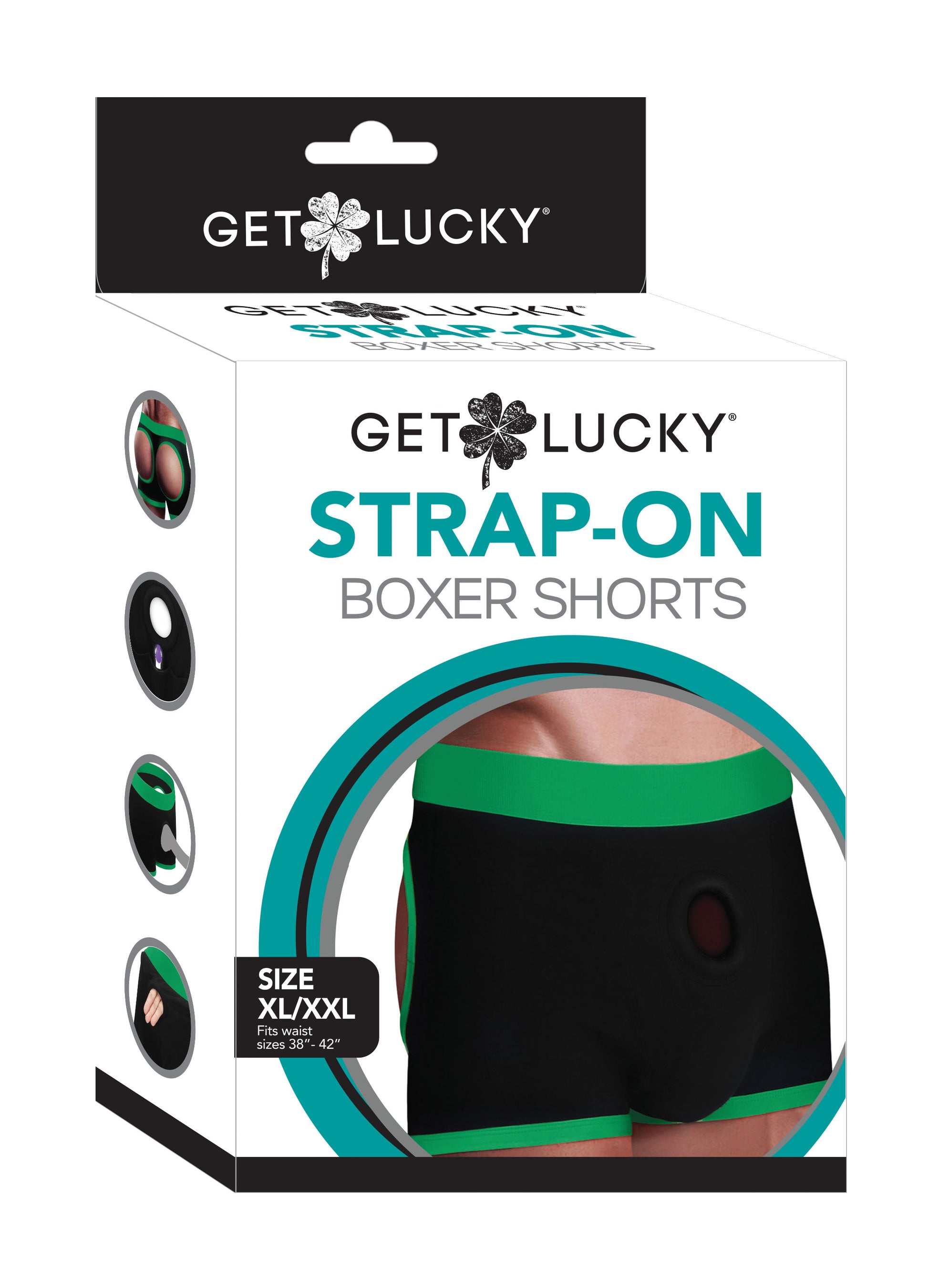 Viben Strap-On Boxer Shorts - XL/XXL - Black/Green