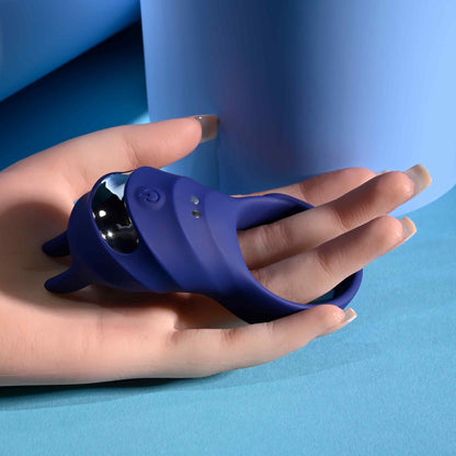 Evolved Novelties Adjustable Fun Ring – Blue – Vibrating Ring with 9 Speeds