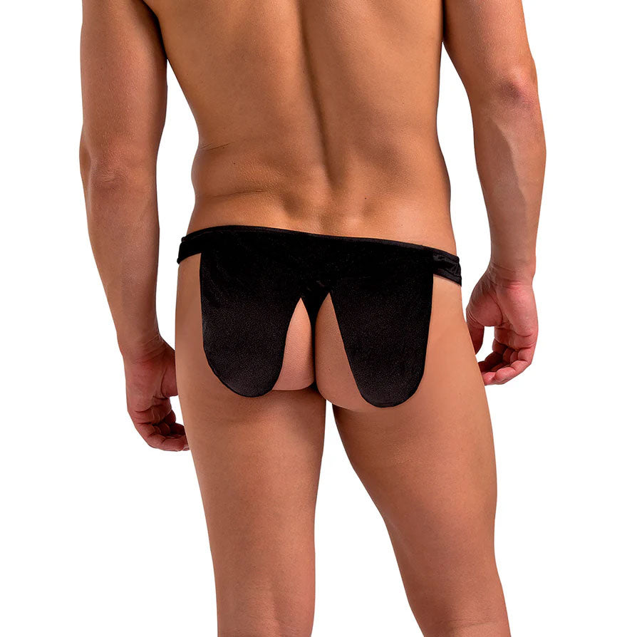Male Power Maitre D Thong - Tuxedo Pouch Design - Black