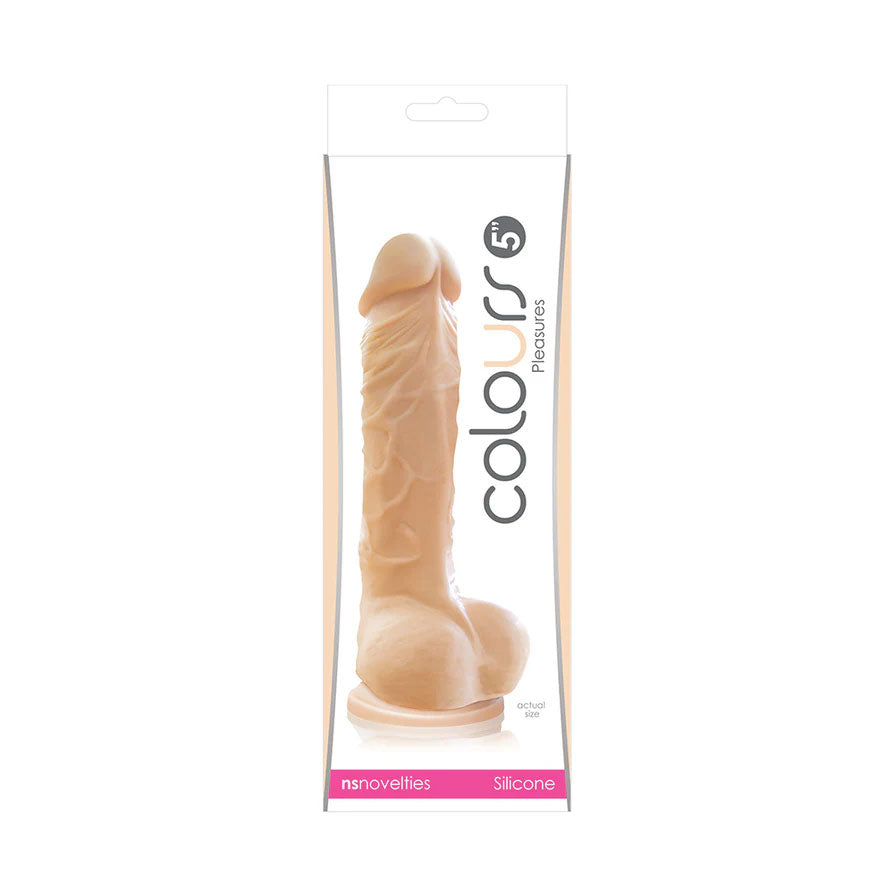Colours Pleasures 5 Inch Dildo - Realistic Silicone Design - White