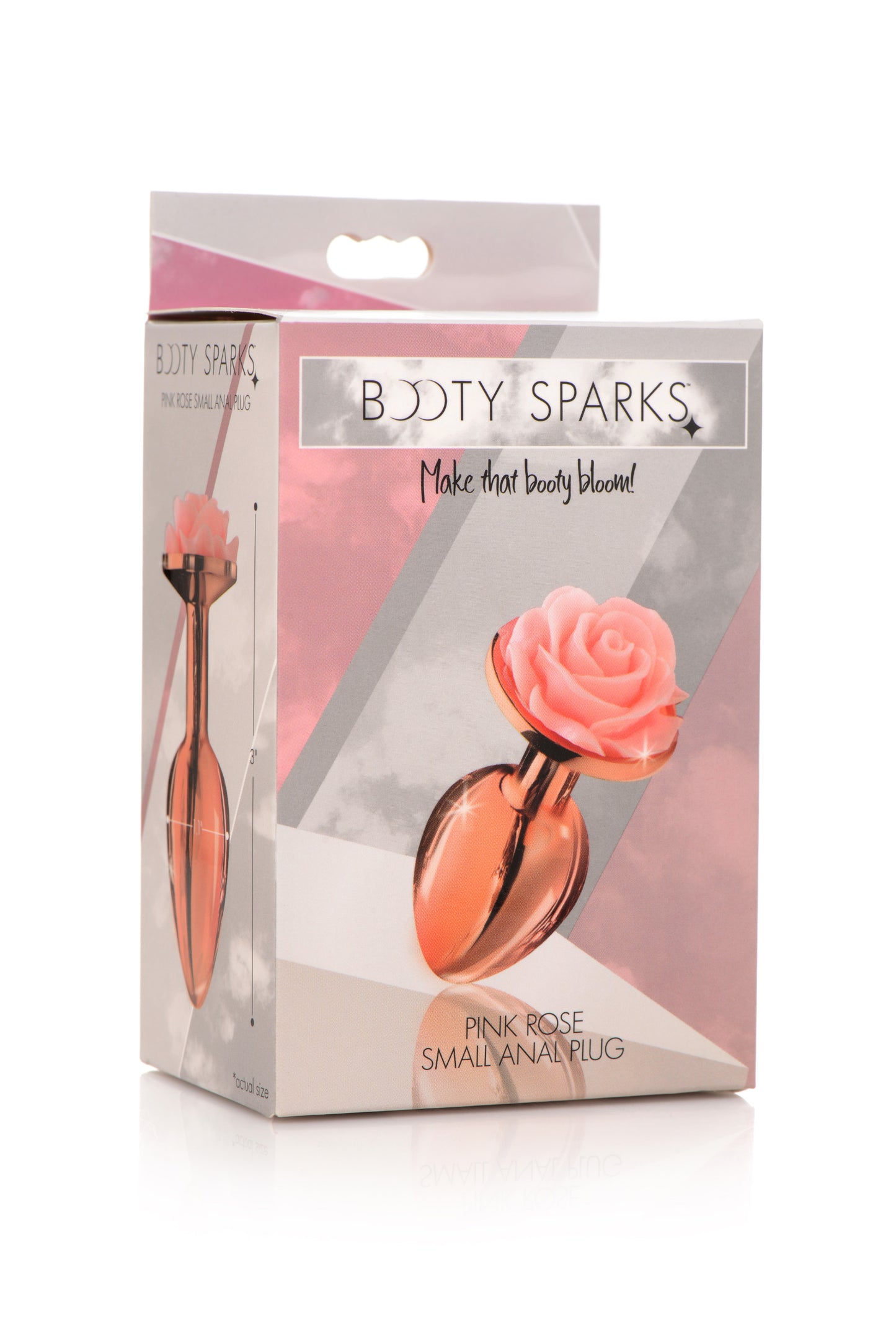 XR Brands Pink Rose Gold Anal Plug - Small - Nickel-Free Aluminum - Temperature Play