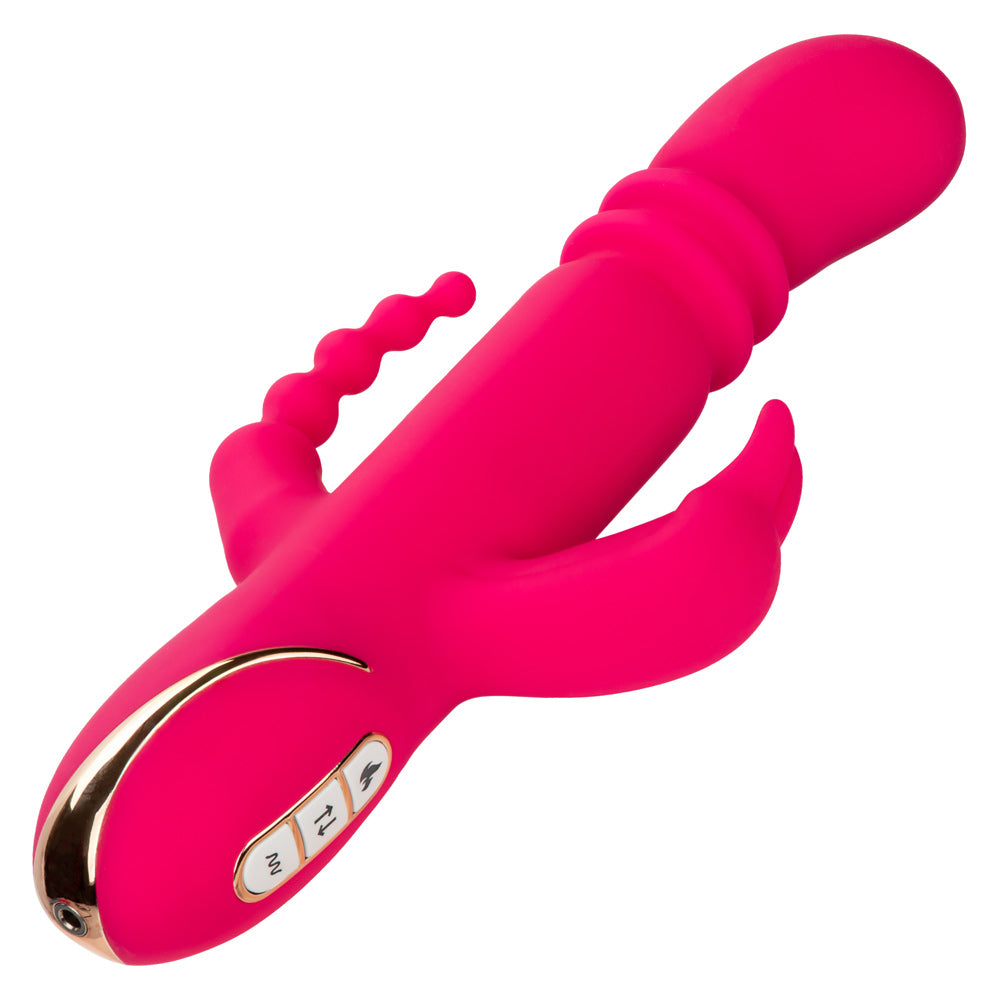 Jack Rabbit Signature Heated Silicone Triple Fantasy Rabbit – Pink