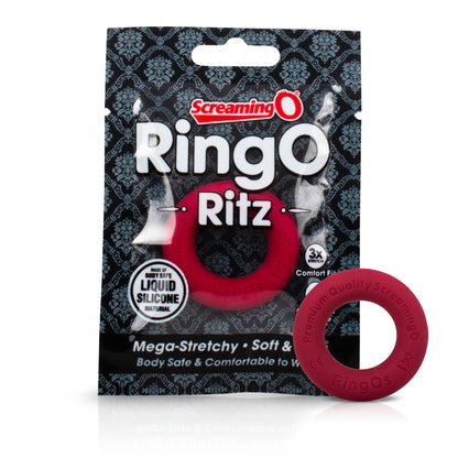 Screaming O RingO Ritz Cock Ring – Red, Ultra-Soft Liquid Silicone