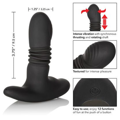 CalExotics Eclipse Thrusting Rotator Probe – Black – 12-Function Vibrating Probe