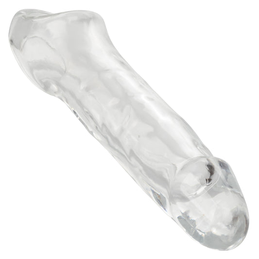 CalExotics Performance Maxx Clear Extension - 7.5 Inch - Clear - Hollow Design with Built-in Scrotum Strap