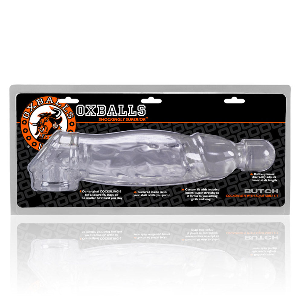 Oxballs Butch Veiny Cocksheath - Clear, Enhanced Girth and Length