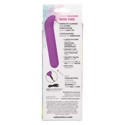 CalExotics Bliss Liquid Silicone Mini G Vibe – Purple – G-Spot Vibrator with 10 Speeds
