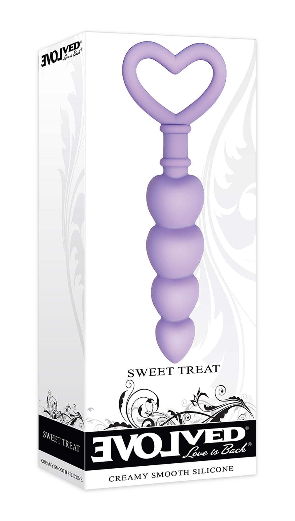 Evolved Novelties Sweet Treat Heart-Shaped Silicone Anal Beads – Purple