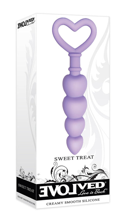 Evolved Novelties Sweet Treat Heart-Shaped Silicone Anal Beads – Purple