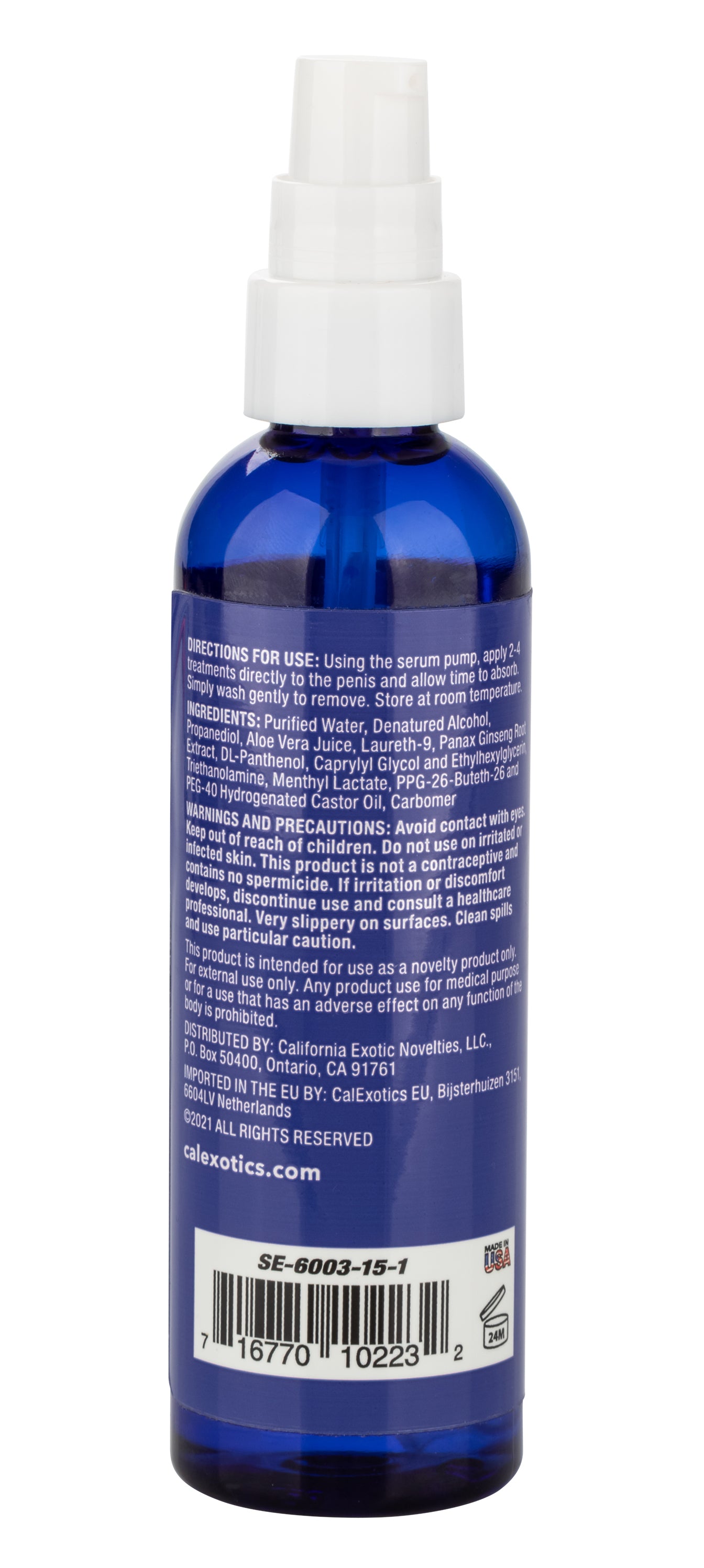 CalExotics Admiral Erect Sta-Hard Serum - 4 Fl. Oz. - Unscented Lubricant with Benzocaine