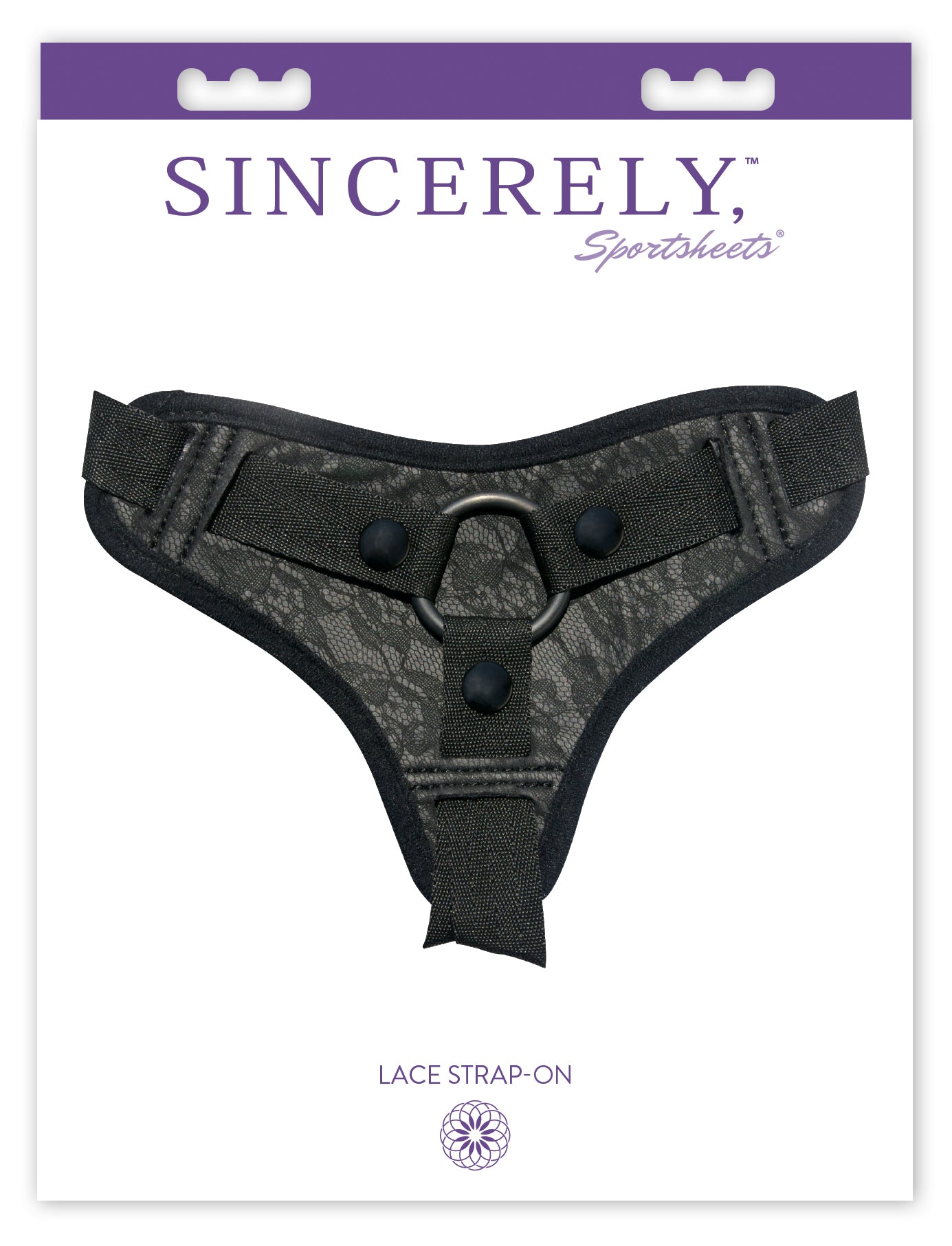 Sportsheets Sincerely Lace Strap-On Harness with Adjustable Fit – Black