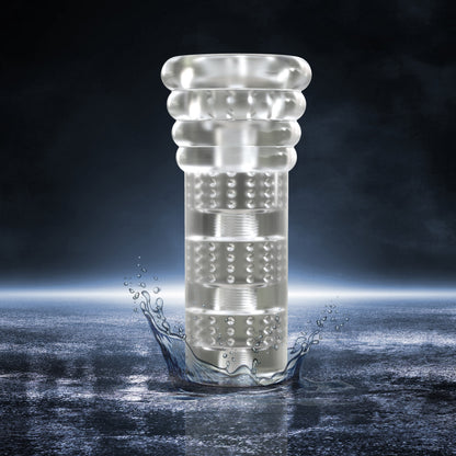 M for Men All Nighter Stroker – Clear – Self-Lubricating and Ribbed