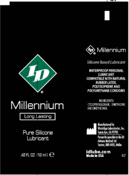 I.D. Millennium 12 ml Tubes Personal Lubricant – Silicone Based, 72 Piece Bulk Bag