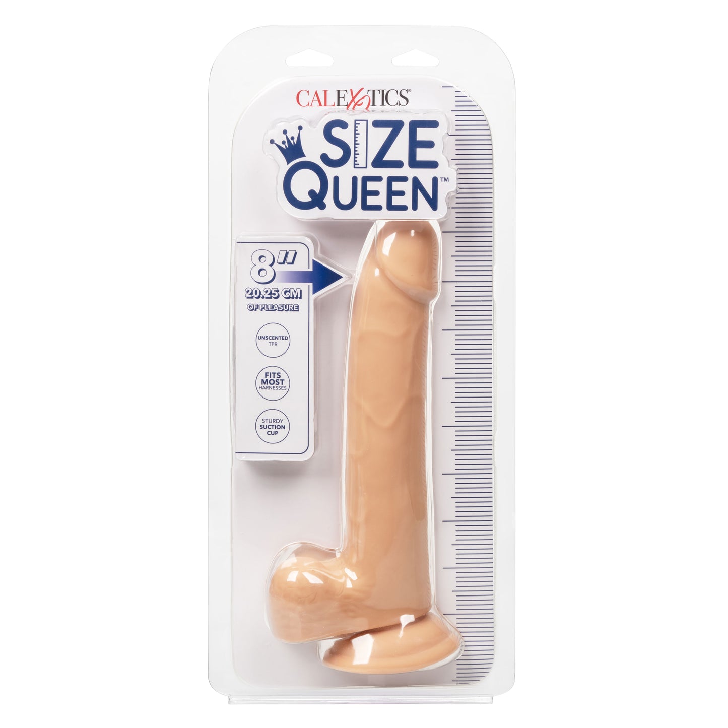 CalExotics 8-Inch Size Queen Realistic Dong with Suction Cup – Beige
