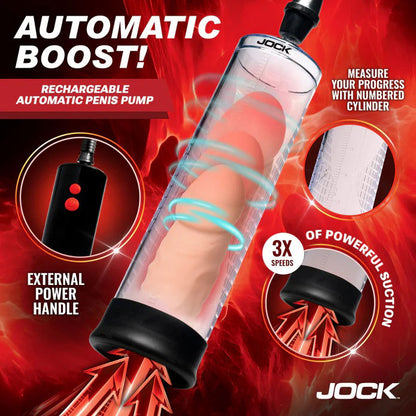 Curve Toys Power Up Rechargeable Automatic Penis Pump – Clear