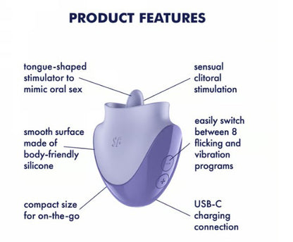 Satisfyer Tongue Dancer Vibrating Tongue Stimulator – Purple