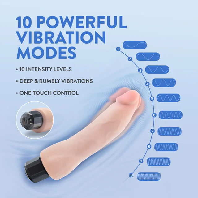 Blush Au Naturel Vanilla Ice Vibrating Dildo – Beige – 8.75 Inch