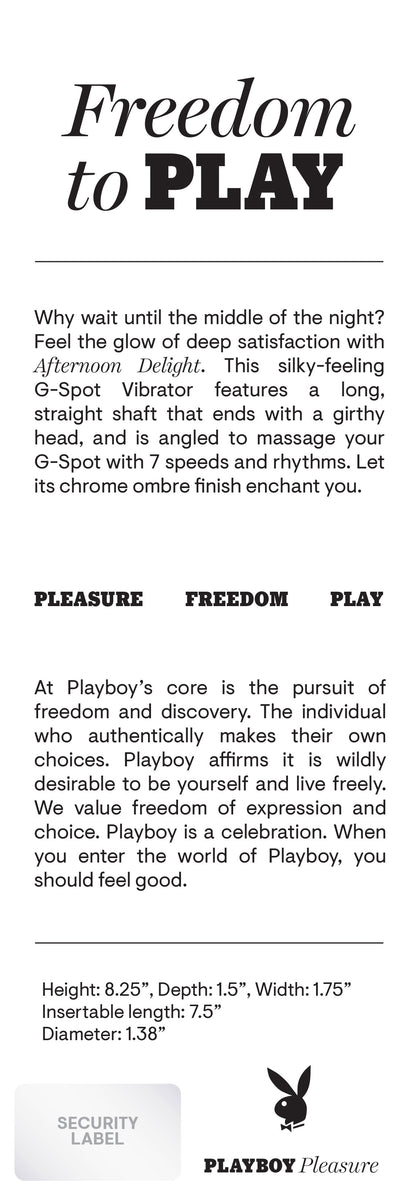 Playboy Pleasure Afternoon Delight G-Spot Vibrator with 7 Speeds - Ombre