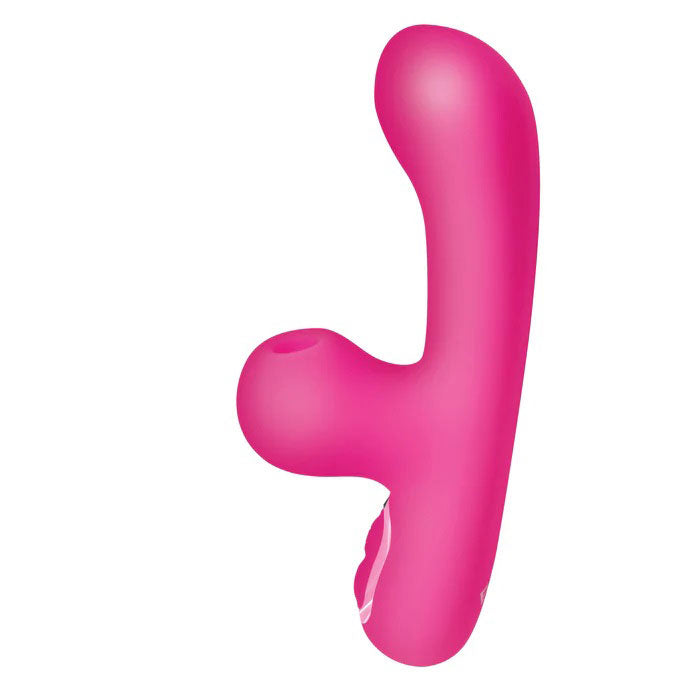 XR Brands G-Spot Rabbit Vibrator - Pink - Multi-Speed with Clitoral Suction