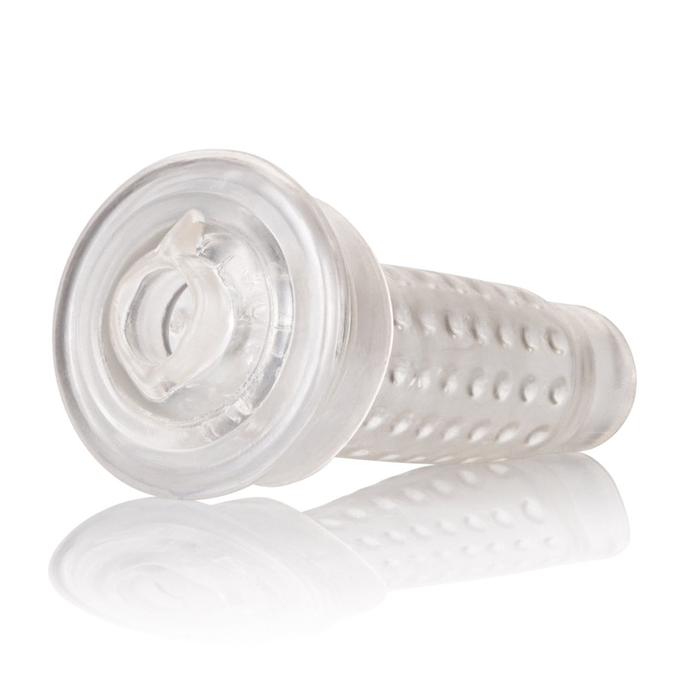 CalExotics Optimum Series Stroker Pump Sleeve – Clear, Mouth-Shaped