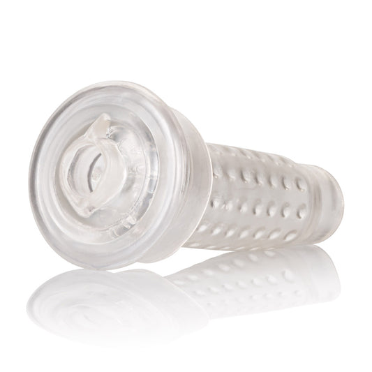 CalExotics Optimum Series Stroker Pump Sleeve – Clear, Mouth-Shaped