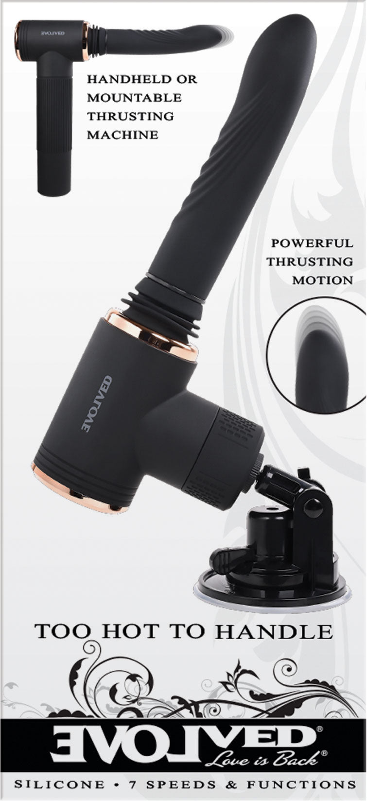 Evolved Novelties Too Hot to Handle Thrusting and Vibrating Machine – Black