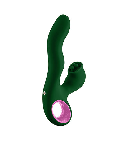 Pallina Triple-Action Rabbit Vibrator - Green with Multi-Function and Waterproof Features