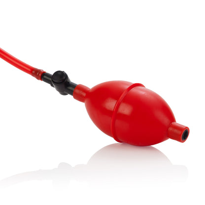 CalExotics Expandable Butt Plug with Push Button Purge Valve – Red