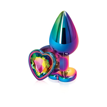 NS Novelties Multicolor Heart Anal Toy - Medium - Rainbow