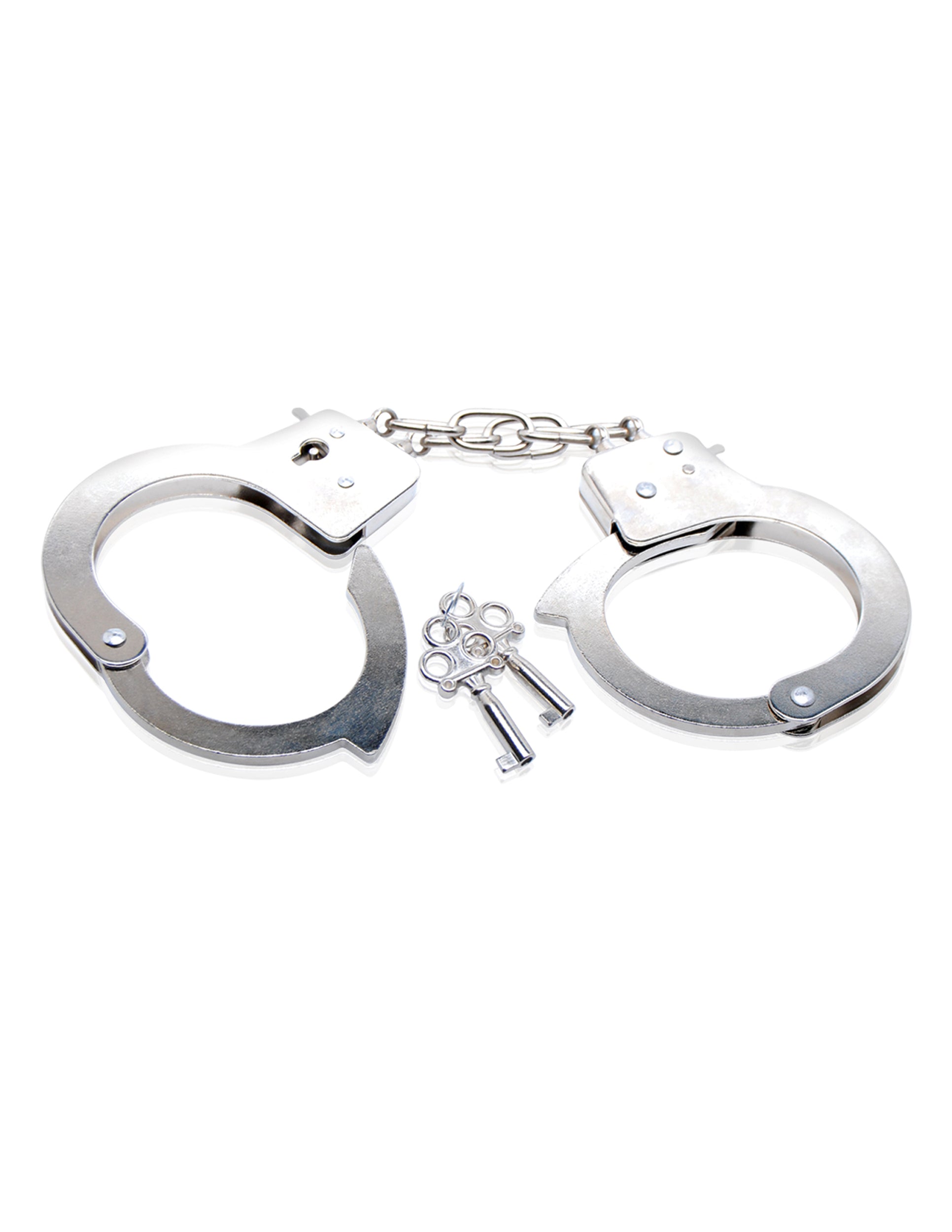 Pipedream Beginner's Metal Cuffs – Silver – Restraint Accessory