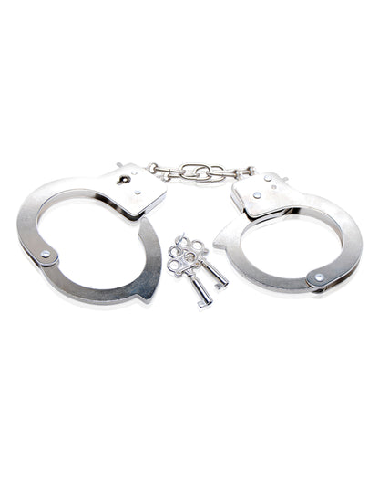 Pipedream Beginner's Metal Cuffs – Silver – Restraint Accessory