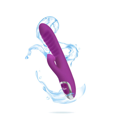 Frenzy Clitoral Suction Rabbit - Dual Motor Silicone Vibrator - Berry