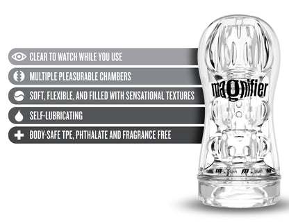 M for Men Magnifier - Pocket Stroker - Self-Lubricating - Clear