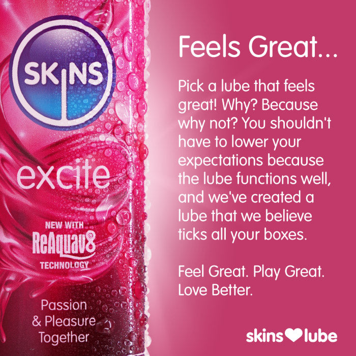 Skins Excite Tingling Water Based Lubricant 4.4oz – Tingling Sensation