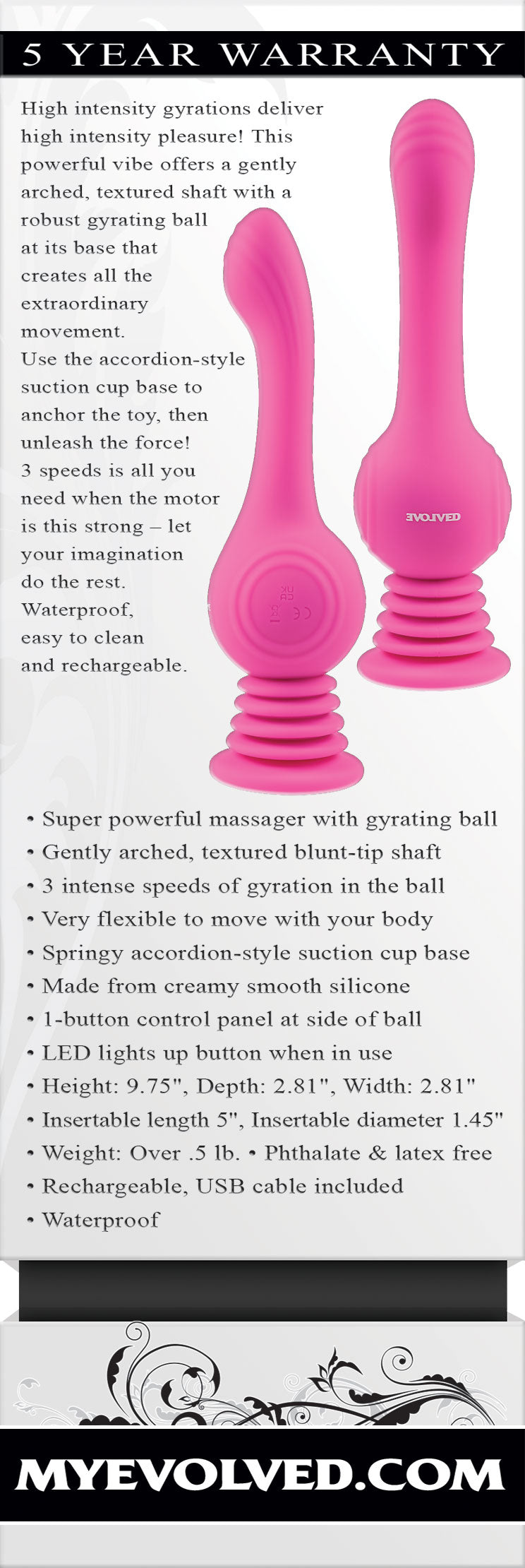 Evolved Novelties Gyro Vibe – Gyrating Massager – Pink
