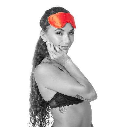 Sportsheets Amor Blindfold - Red Satin Eye Mask with Foam Padding