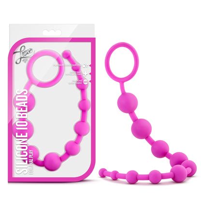 Blush Luxe Silicone 10 Beads – Fuchsia – Anal Play Beads